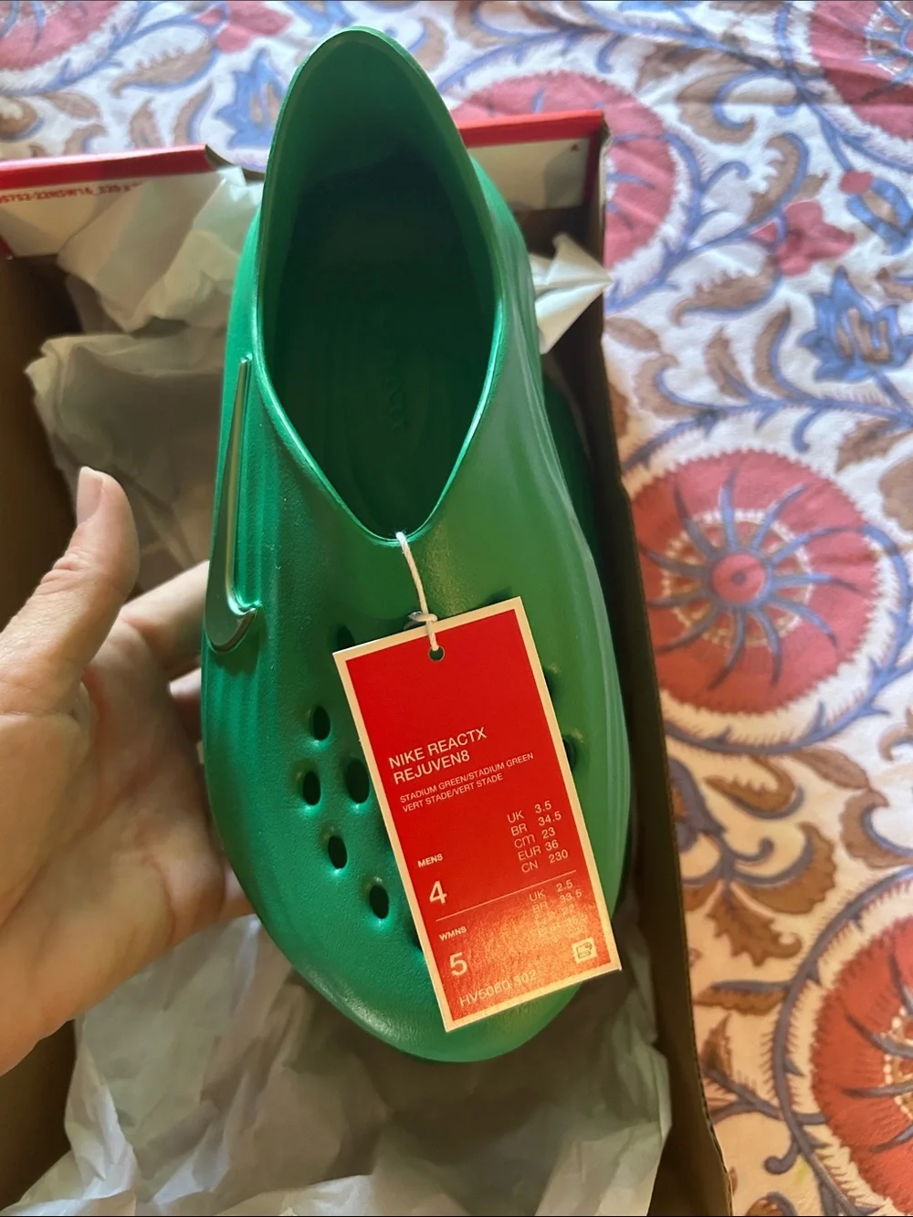 Nike Kids Green Slip-On Foam Clog Water Shoes